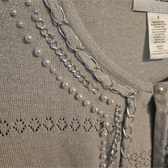 Alfred Dunner Woman's embellished cardigan sweater size Small - Picture 4 of 7